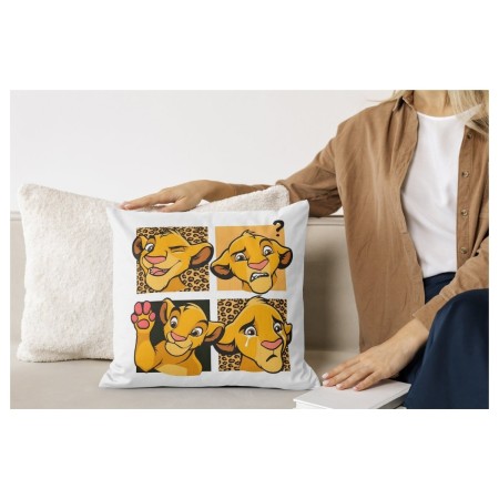 Pernă copii 40x40 cm cu pui de leu – pernă decorativă personalizată